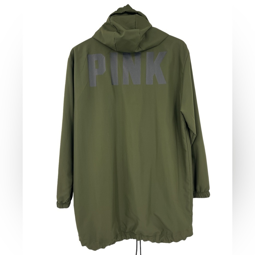 VS PINK Anorak Olive Green Rain Wind Breaker Jacket XS/S Full Zip Hood - Picture 2 of 10